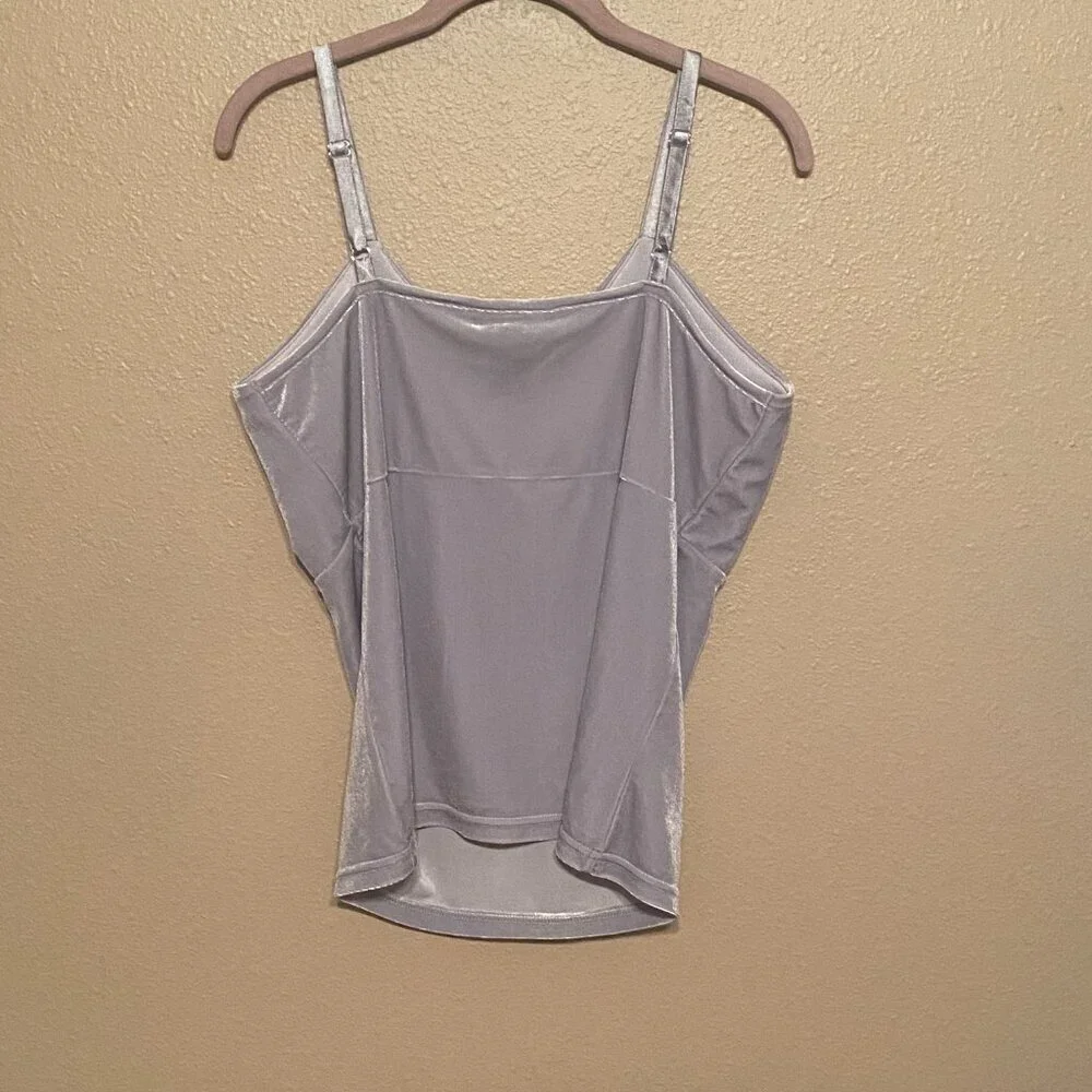 Chadwick's Collection Grey Velvet Camisole Tank Top Festive Women's Size (L) - Picture 2 of 8